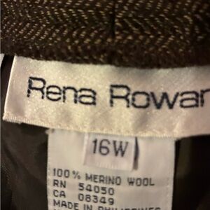 Rena Rowan Dark Brown Merino Wool Pants